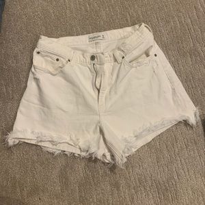 Abercrombie and Fitch white denim shorts